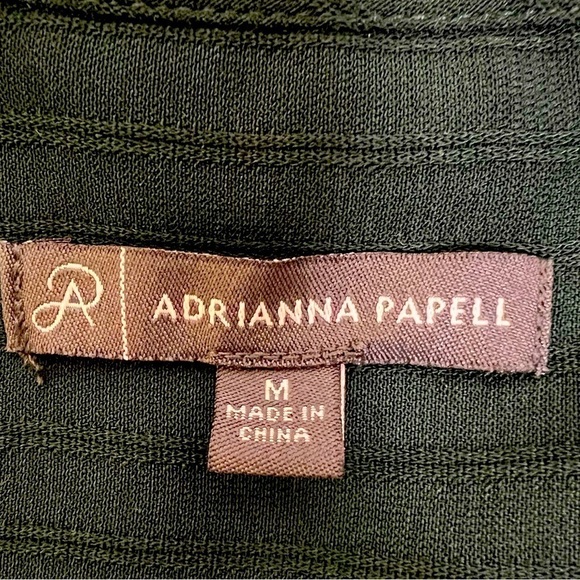 Adrianna Papell Forest/Dark Green V-Neck Long Sleeve Blouse Top Tunic - Sz Med - Picture 8 of 11